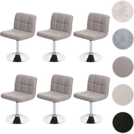 Lot de 6 chaises Kavala, chaises pivotantes, similicuir, chrome - marron (1/5)
