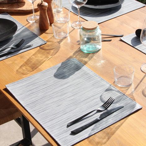 Set de table tissé - Effet métal Argent 30x45 cm (1/2)