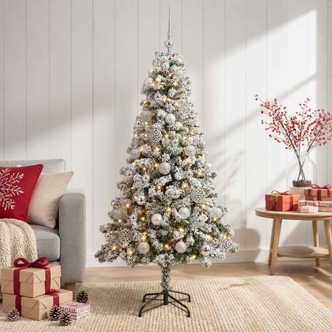 vidaXL Artificial Christmas Tree with Bauble 120 cm 150 LEDs (1/5)