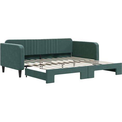 Maison Exclusive - Tagesbett Ausziehbar Dunkelgrün 100x200 cm Sam