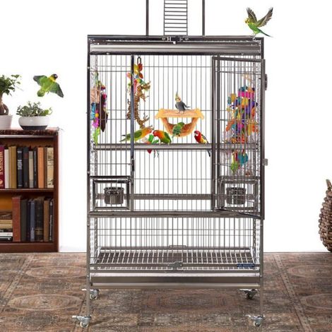Niche chaude pour oiseaux - Lit suspendu doux et confortable - Cabane pour perroquet - Habitat d'oiseau Taille L