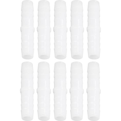 Lot de 10 raccords cannelés en plastique pour tuyau d'arrosage, droits et égaux, adaptateurs de réparation et d'union 12-12 mm