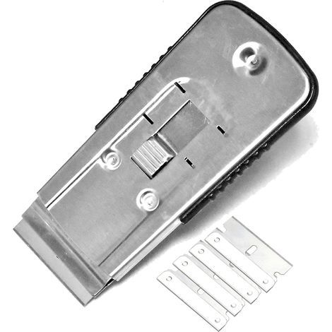 Stainless steel glass cleaning scraper blade, equipped with five blades, anti-corrosion and wear-resistant, retractable