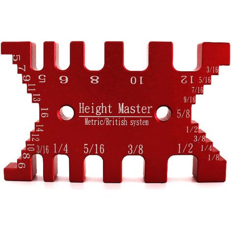 Jauge de profondeur de haute précision pour scie à tenon, compatible avec les défonceuses et les scies circulaires, en alliage d'aluminium (rouge) (1/5)