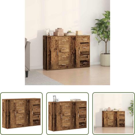 vidaXL Altholz -  Sideboard 2 pcs Altholz 60 x 31 x 84 cm Holzwerkstoff (1/5)