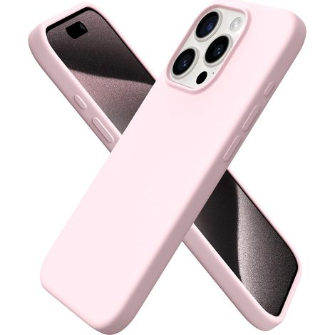 Coque pour iPhone 15 Pro (6,1") - en Silicone Liquide, Protection Antichoc Complète, Intérieur Doux en Microfibre - Rose (1/5)