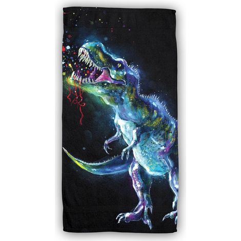 Dinosaur Baumwolle Strandtuch Frottee Badetuch mit Premium Druck, 70x140 cm (1/2)