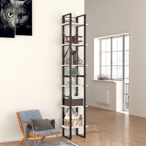 vidaXL Regal 6 Ebenen Weiß 40x30x210 cm Spanplatte