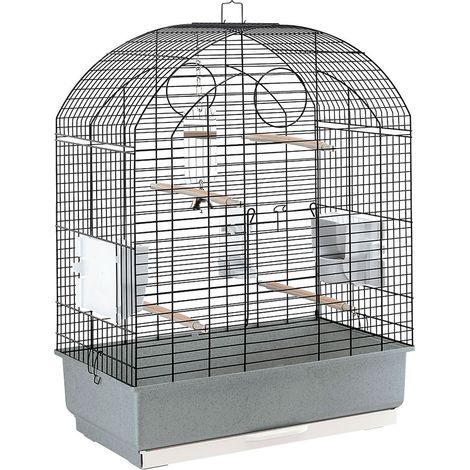 Ferplast Gabbia per Uccelli VIOLA Gabbia per Pappagalli, Cenerini, Pappagallini, Parrocchetti, Calopsite, in Metallo, Accessori inclusi Posatoi Mangiatoie Girevoli, 59 x 33 x h 80 cm. (1/4)