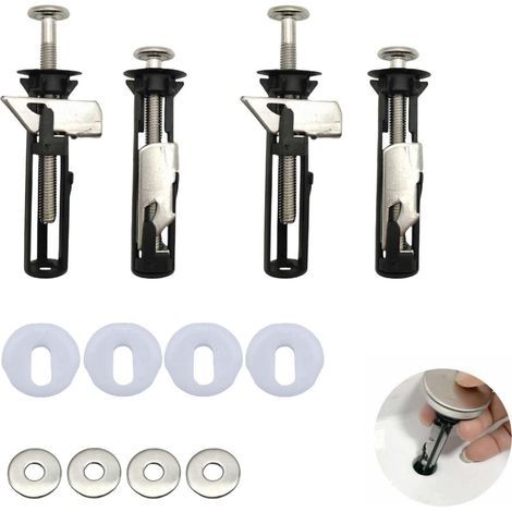 Fixations universelles pour siège de Toilette, vis en INOX et écrous en Plastique, Installation Facile pour WC, siège de Toilette Robuste et Durable (1/5)