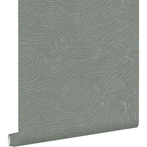 papier peint 3D motif nuages vert grisé - ESTAhome (1/5)
