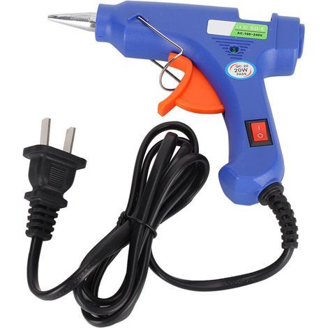 Pistolet à colle thermofusible 20W professionnel pour bricolage et travaux manuels, chauffage électrique, compatible 110‑240V avec prise US (1/5)