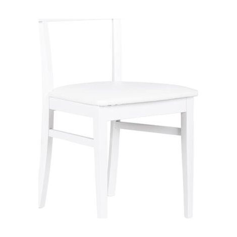 Silla de madera lacada blanca con asiento de similpiel 445xh. 82 cm (1/4)