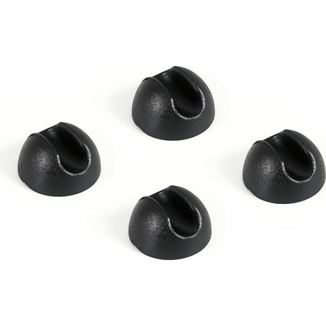 Juego de 4 protectores de patas de PVC con forma de horquilla para sillas o muebles - Negro