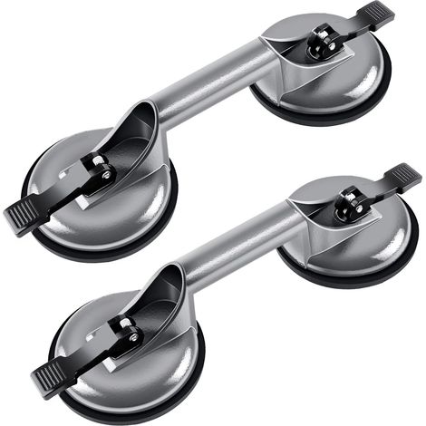 x Doppelsaugnäpfe 100 kg, Aluminium-Handhabungssaugnäpfe 120 mm Glaser-Saugnäpfe (1/5)