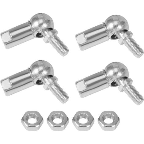 Ball Head Joint Rod End Bearing, 4pcs M6 Right Thread Ball Socket Universal Joints Carbon Steel Angle Ball Joint Fitting for Automotive, Hinged Door (1/4)