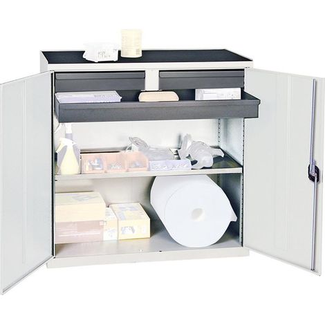 Werkzeug-/Beistellschrank H1000xB1000xT500mm 3Schubl.,1Bd.lichtgrau/lichtgrau (1/5)