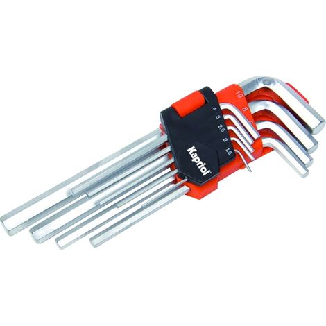 Set chiavi esagonali metriche 9 pz. cromo vanadio nichelato