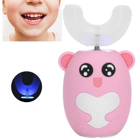 Brosse à dents électrique - - Q123632 - U enfant 2-12 ans - Silicone alimentaire - Batterie intégrée (1/4)