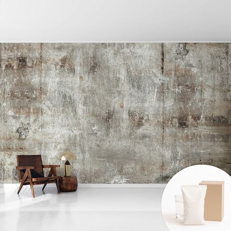 Tapete Vliestapete mit Kleber - abwaschbar - Tapete mit Motiv - trendige Wanddeko - elegant Fototapete Industrielle Oberfläche 416x254 cm (1/5)