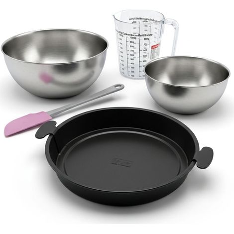 Set de 5 ustensiles de pâtisserie moule à quiche bol à mixer spatule pâtisserie et verre doseur Black metallic Black mettallic Zenker Black mettallic (1/5)
