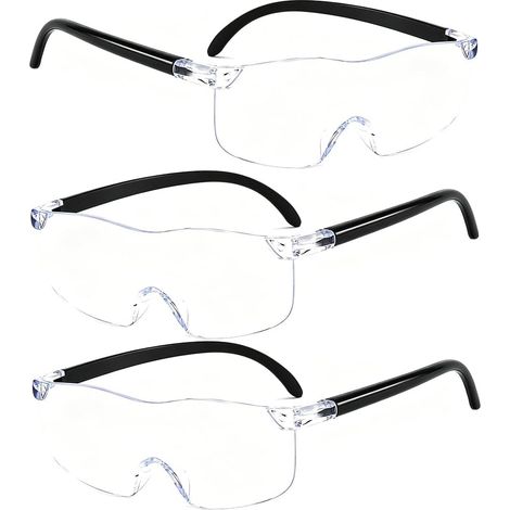 3x Lunette Loupe Lecture Grossissante Protection Transparente Anti-Buee (1/5)