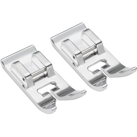 Pieds de machine à coudre - Lot de 2 - Universels et multifonctionnels - Métal - Pied pour point droit - Pied presseur pour bord - Accessoires de vêtements pour bébé de couture - Pieds de machine à co (1/5)