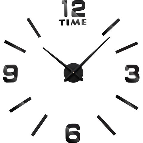 Orologio da parete 3D nero fai da te (1/5)