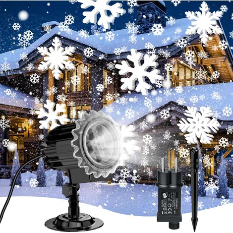 Außen-Weihnachtsprojektor, 3D-Schneeflocken-LED-Projektor für Weihnachten IP65 wasserdicht, LED-Lichter mit Schneefalleffekt Dekoration für Weihnachten, Innen-, Außenbereich, Feiern, Hochzeiten (1/5)