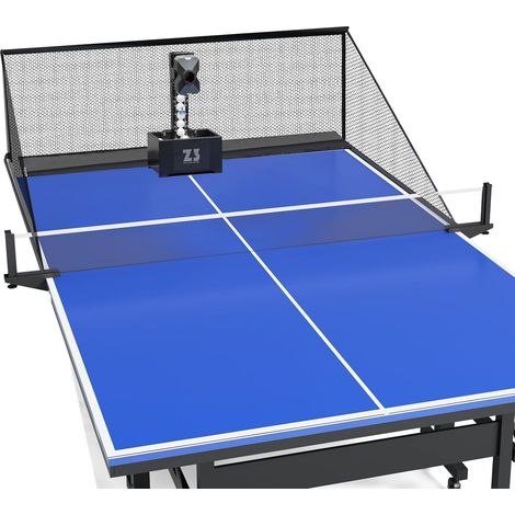 Machine automatique de tennis de table avec télécommande 100 balles et filet, robot de ping-pong ball 35-90 balles/min, 10 modes et système à double roue, machine de ping pong ball