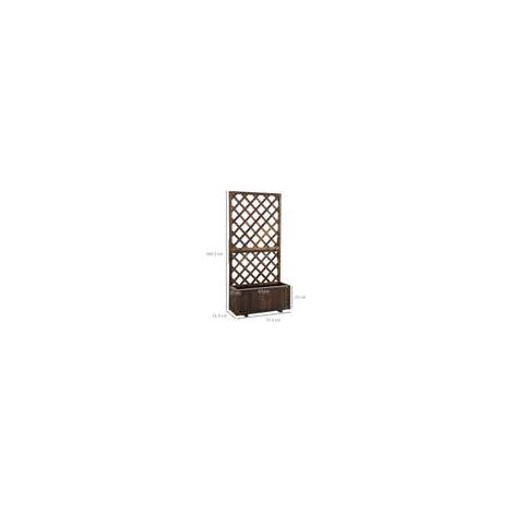 Jardinière surélevée avec treillis – Bac à fleurs en bois, dimensions 72,5 x 31,5 x 149,5 cm – Idéale pour plantes grimpantes et rosiers – Support et verdure combinés (1/5)