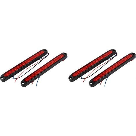 Lot de 4 feux de stop arrière à 15 LED pour remorque, camion et camping-car, étanches (rouges) (1/5)