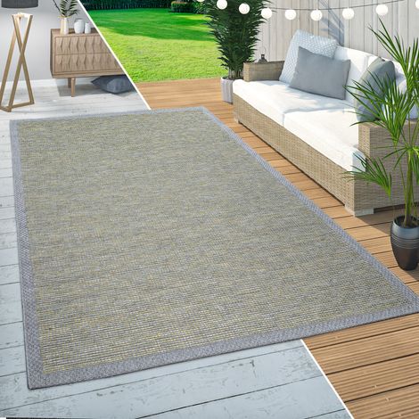 Paco Home In-& Outdoor Teppich Balkon Terrasse Küchenteppich Modernes Bordüren Design Grün 120x160 cm