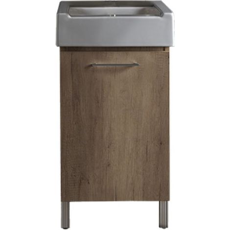 MOBILE LAVATOIO CON LAVABO IN CERAMICA 1 ANTA Bianco Classico - LxP 50x50 cm