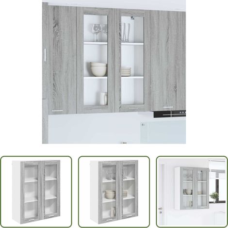 vidaXL Schrank für Küche -  Hängeschrank Graues Sonoma 80 x 31 x 100 cm Holzwerkstoff (1/5)