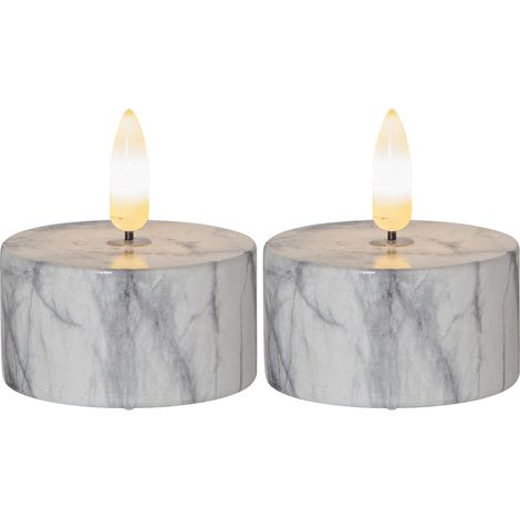 LED-Teelichte 'Flamme Marble', 2er Set, (1/5)
