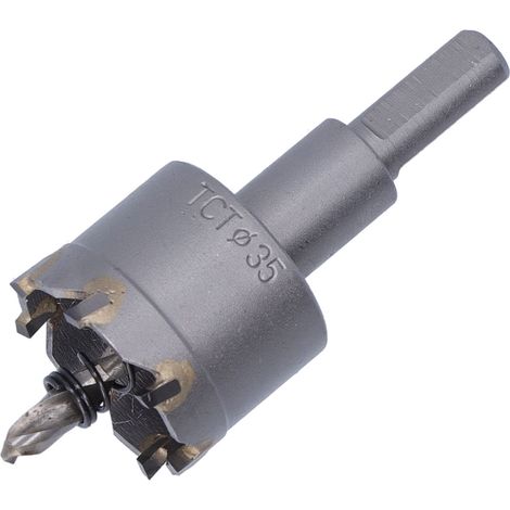 Scie cloche acier rapide 3 lames angle incliné coupeuse durable métal avec clé hexagonale 35mm (1/5)