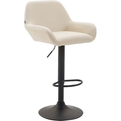 Taburete De Bar Braga En Simil Cuero Crema Negro (1/4)