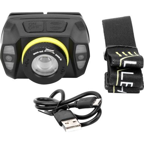 Lampe frontale XPG + LED forte luminosité – induction – zoom – vibration interactive – batterie intégrée – charge USB (1/5)