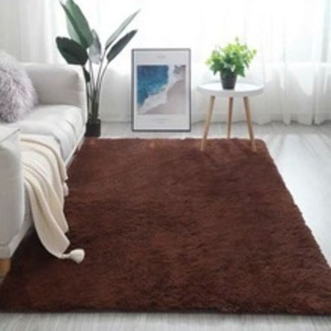 Tapis Salon Shaggy 160 x 230 cm Descente de lit Tapis Poils Longs Tapis Doux pour Salon Chambre Canapé (brun café) (1/5)