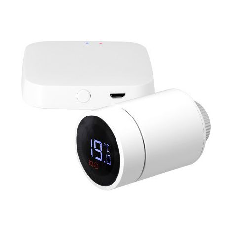 Sedea – Kit de démarrage Wi-Fi – Tête thermostatique intelligente – Programmable – Détecteur de fenêtre ouverte – Compatible Danfoss RA/RAV/RAVL - eTH600KD (1/5)