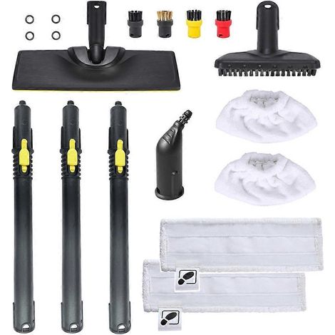 Ensemble de brosses vapeur rondes, de buses d'extension et de lingettes pour nettoyeur vapeur Karcher SC1 SC2 SC3 SC4 SC5 SG4 - Accessoires C (1/5)