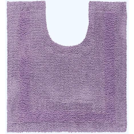 HOMESCAPES Tapis contour WC en coton, 50 x 55 cm – Lilas