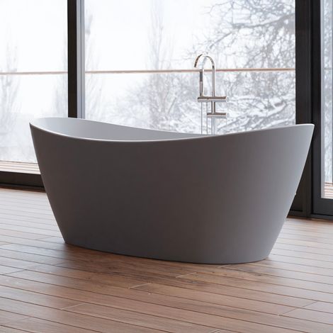 Bañera exenta - Neroon 2.0 170 grise - Grise - 170 x80 x60 cm, by SPALINA