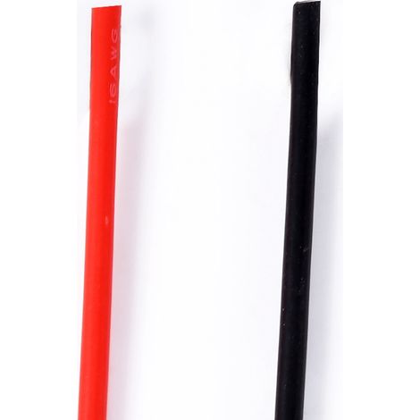 Nouveau câble de câblage souple en cuivre multibrins, noir et rouge, calibre 16 AWG, longueur 5 m, en silicone.