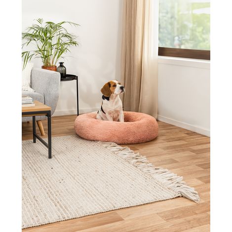 lionto Hundebett aus Plüsch in Donut-Form, 80 cm Durchmesser, rosa