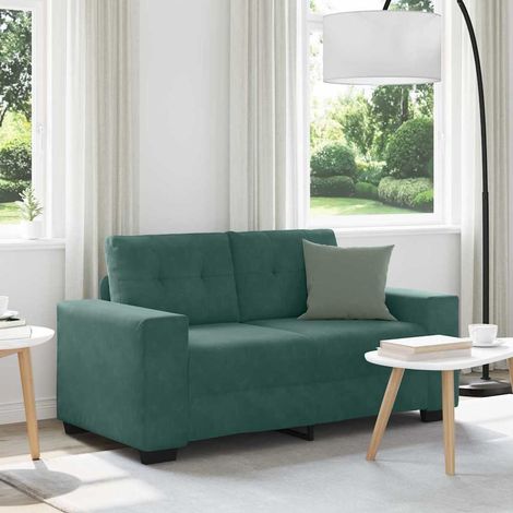 Canapé-Sofa Vert foncé 160 x 80 x 82 cm Velours polyester (1/5)