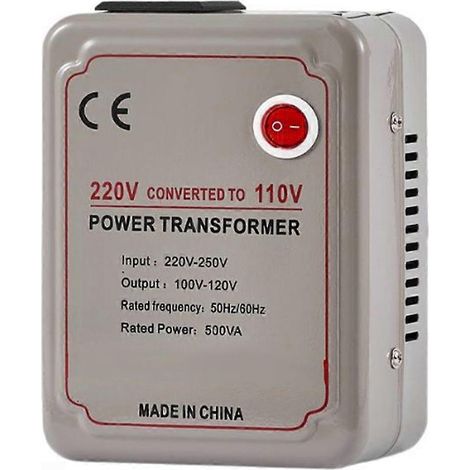 500-W-Spannungswandler, 220 V AC auf 110 V Abwärtswandler für 100-120 V Geräte (EU-Stecker). (1/5)