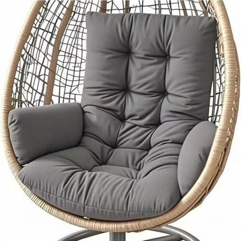 Coussin Fauteuil Suspendu - Polyester Imperméable - Pour Balancelle Panier Et Siège Rotatif - Gris Foncé - 1 Pièce (1/4)