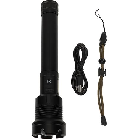 COB-LED-Taschenlampe mit Teleskopzoom, USB-aufladbar, rotes und weißes Licht, tragbar (1/5)
